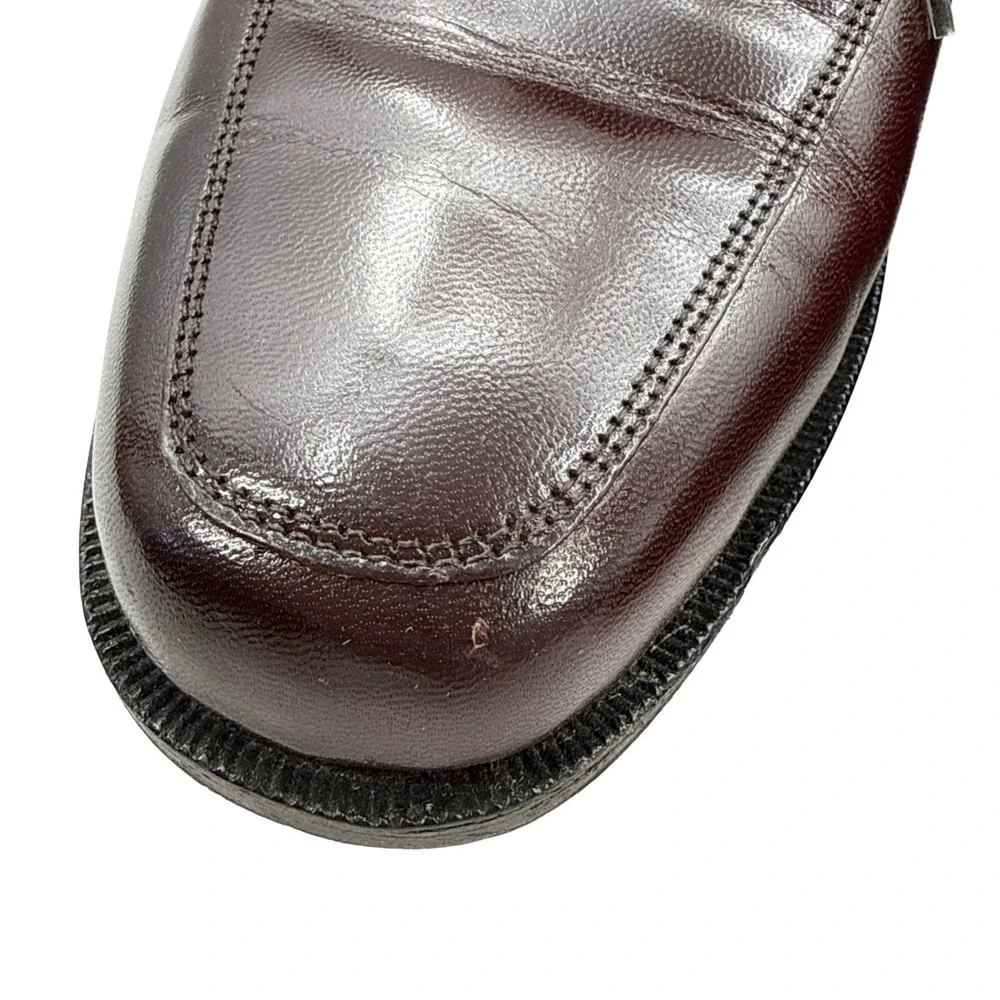 Florsheim Burgundy Leather Apron Toe Dress‎ Shoes Size 8.5 Vintage Classic